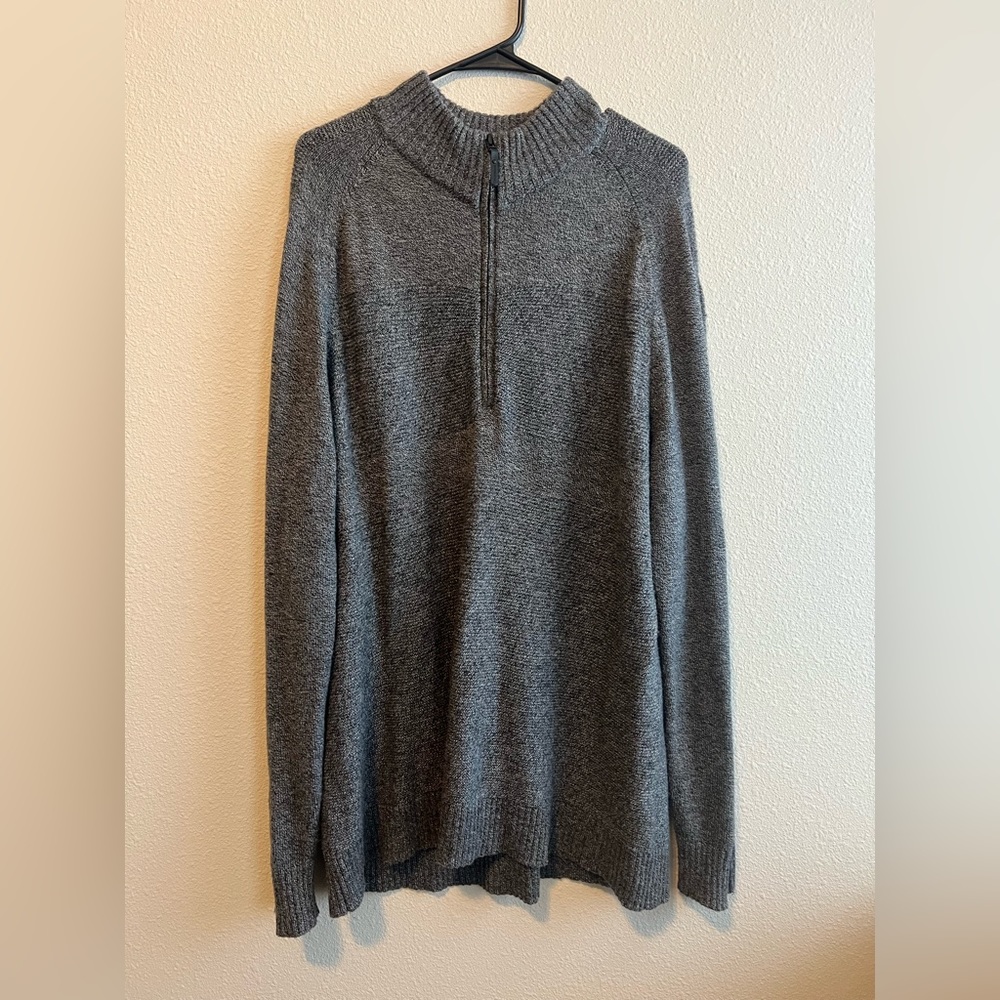 Mens Long Sleeve Quarter Zip Sweater XL